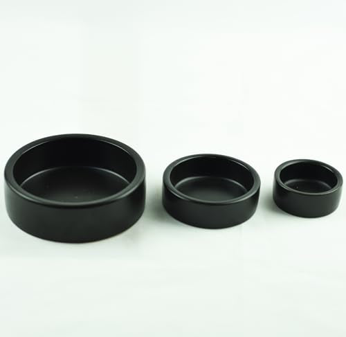 2 Pack Black Ceramic Reptile Food and Water Dish Anti Escape Bowl for Bearded Dragons Lizards Geckos and Leopards (Small) - size: Small