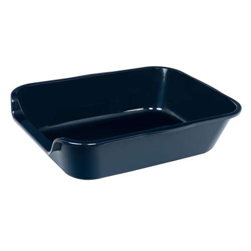 Extra Large Low Entry ABS Cat Litter Box, Dark Blue, 20" L x 15.5" W, 1 Pack - color: Dark Blue, size: Small (Pack of 1)