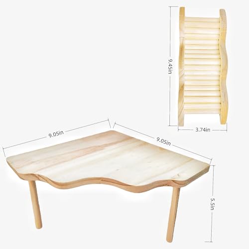 Wooden Hamster Platform for Hamster Cage Accessories Climbing Toys Dwarf Syrian Hamster Gerbil Rat Mice Degus or Other Small Pets (Triangle) - style: Triangle