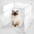 MEEXPAWS Cat Litter Box Enclosure, Splash Guard, Pee Shield High Walls | Large Plastic Sheets Easy to Clean, Litter Containment, Litter Box Privacy Screen and Wall Protector, Light Weight - size: L - L18.9"×W18.9"×H20.3"