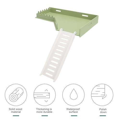 Hamster Play Platform, Plastic Hamster Platform with Ladder, Small Animals Standing Platform, Hamster Stand Platform Toys, Small Animal Cage Standing Platform for Guinea Pig - size: L Shape