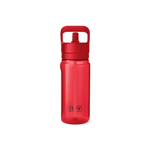 YETI Yonder 600 ml/20 oz Water Bottle with Yonder Straw Cap, Rescue Red - color: Rescue Red, size: 20 Ounces