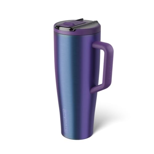 BrüMate Era Flip 40oz Tumbler with 100% Leakproof Covered Straw Lid | Hygienic Covered Straw | Insulated Stainless Steel Water Bottle with Handle | Cup Holder Friendly | BPA-Free (Dark Aura) - color: Dark Aura, size: 40 Ounces