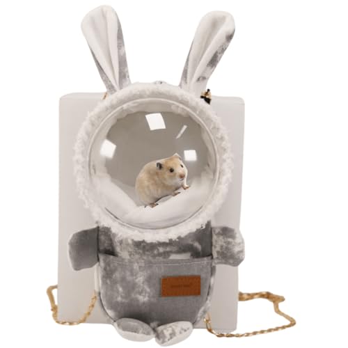 Sugar Glider Travel Pouch Gerbil Hedgehog Portable Travel Carrier Outdoor Hangbag Grey Squirrel Rat Carrier for Small Animal (Grey,Small)
