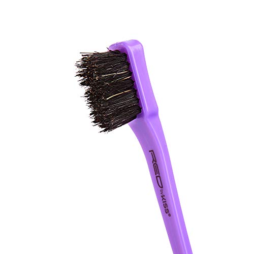 Red by Kiss Ultimate Edge Fixer Professional Boar Hair Brush (100% Boar Hair) (BSH25) - color: Purple Board Brush with Comb End