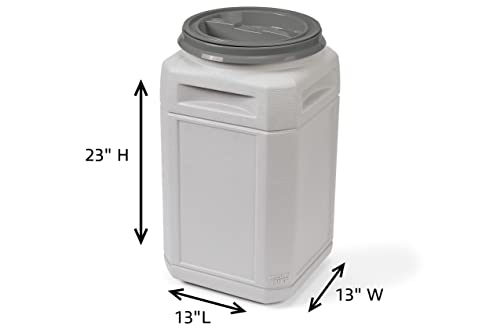 Mighty Tuff Airtight Dog Food Storage Container – 13 Gal, up to 54 lb Capacity – Cat and Dog Food Container with Twist Lid & Handles – BPA-Free, Made in USA - size: 13 Gal/ 54 lbs