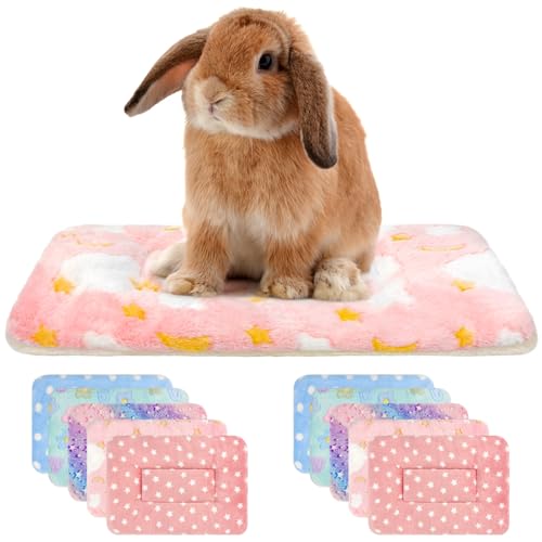 10PCS Guinea Pig Bed, Soft Rabbit Bedding, Fleece Bunny Mat | Warm Plush Cage Liner, Sleeping Blanket for Hamster Ferret Squirrel Hedgehog Rat - color: 06 - (10 Pcs)