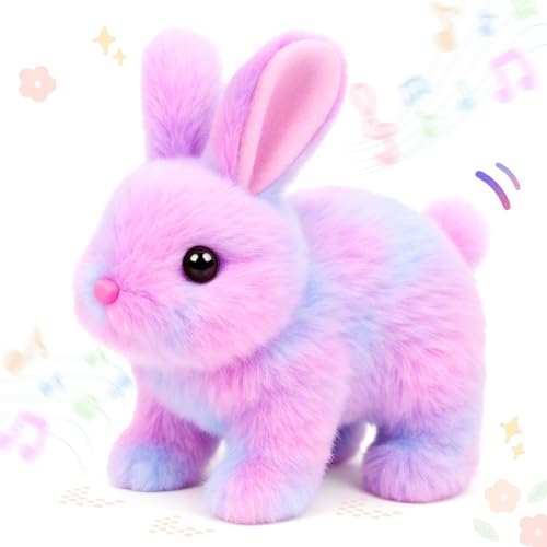 Easfan Pink Jumping Bunny Interactive Talking Plush Toy for Kids | Hopping singing shaking, electronic animated pet, Easter Christmas birthday gift, for girls toddlers - style: Bunny