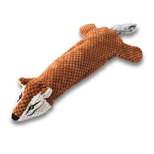 Dog Toys, Squeaky Plush No Stuffing Crinkle Dog Toy for Small Medium Large Dogs, Interactive Puppy Teething Water Bottle Dog Chew Toy (Squirrel) - style: Squirrel