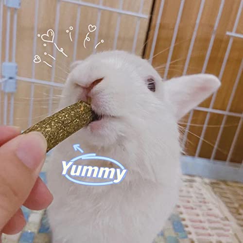 Grddaef 20 PCS Bunny Chew Toys for Teeth, Natural Rabbit Toys Apple Wood Grass Timothy Sticks Chew and Treat for Guinea Pigs Hamster Chinchillas - color: 20 Pcs