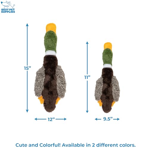 Best Pet Supplies Interactive Squeaky Dog Chew Toy, Ideal Dog Toys for Chewers, Small, Medium & Large Dogs, and Fetch Lovers - Mallard Duck (Gray, Gray, Brown), Small - color: Mallard Duck (Gray, Gray, Brown), size: Small