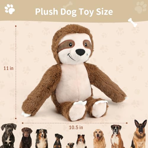Squeaky Sloth Plush Dog Toy,Sturdy and Soft Stuffed Animal Toy,Interactive Chew Dog Toy,Keeps Them Busy,for Small Medium and Large Dogs Cute Pet Toys