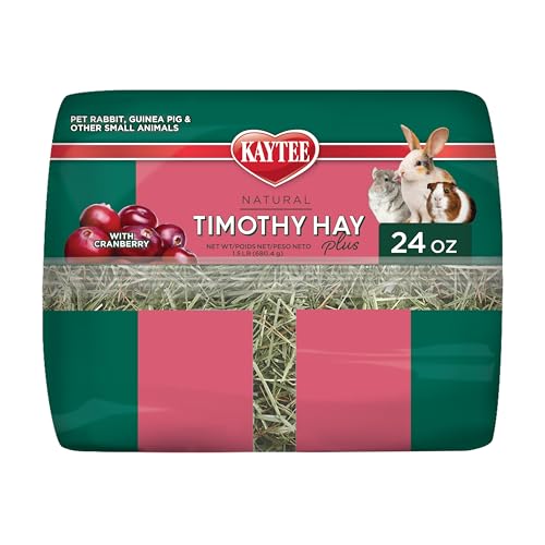 Kaytee All Natural Timothy Hay Plus Cranberries For Guinea Pigs, Rabbits & Other Small Animals, 24 Ounce - size: 1.5 Pound (Pack of 1)