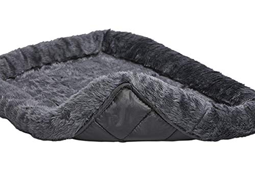 MidWest Homes for Pets QuietTime Dog Bed – Gray Faux Fur Bolster, Ultra-Soft and Machine Washable, Fits 36-Inch Crates and Carriers, for Medium to Large Breed Dogs - color: Grey, size: 36 Inch