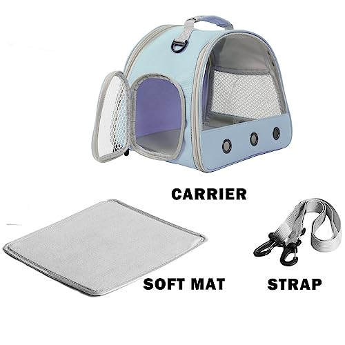 Guinea Pig Carrier Backpack, Clear Bubble Window Backpack for Guinea Pig, Bunny Rat Bird (Blue, Carrier) - color: Blue