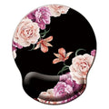 Mouse Pad with Wrist Support, Ergonomic Mouse Pad with Memory Foam Wrist Rest Cushion, Non-Slip Rubber Base Gaming Mice Pad for Home Office Computer Laptop, Flowers Pink - color: Flowers pink