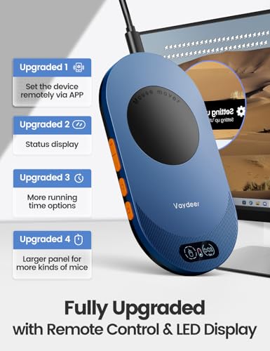 Vaydeer Air 3 Ultra Mouse Mover with APP, Ultra Slim Mouse Jiggler with Timer Function, Undetectable & Noiseless, Simulates Realistic Mouse Movement, Driver-Free, Keeps PC Active (Olive Green) - color: Dark Green, style: App + Button Control