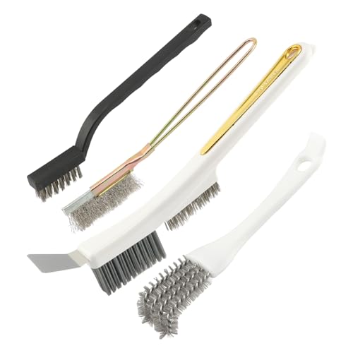 Bird Cage Cleaning Brush Kit 4 Pcs, Bird Poop Remover Tools | Multifunctional Small Animal Cage Cleaner for Bird Cages, Rabbit Cages, Hamster Cages, Parrot Cages