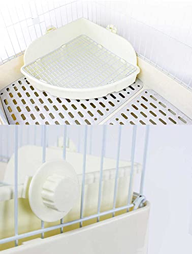 kathson Large Rabbit Litter Box Bunny Corner Toilet Box Potty Trainer Bigger Pet Pan Small Animal Cage Toilet Bedding Box Fanshaped for Adult Guinea Pigs Chinchilla Ferret Galesaur - color: White