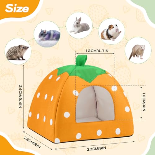 Guinea Pig Hideout Warm Fleece Small Animal Bed Washable Pet Cushion Winter Warm Sleeping Nest for Hamster Rabbit Chinchilla - color: Yellow