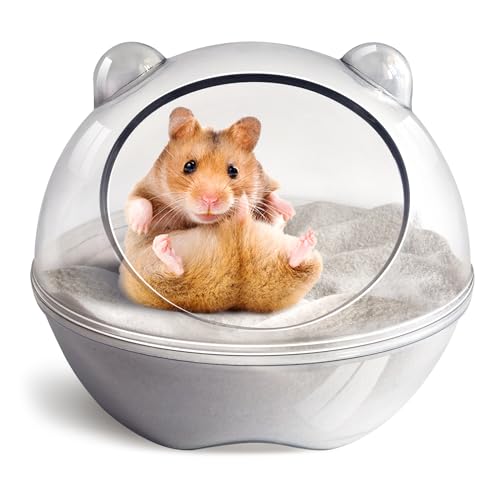 Hamster Bathtub,Hamster Bathroom,Sand Bath Container,Hamster Toilet and Sandbox Dust Bathtub,Hamster Bed,Sand Bath Box for Hamster Cage Accessories (S 4.4x4.4x3.5 inch) - size: S 4.4x4.4x3.5 inch