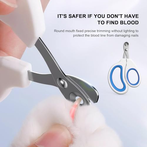 Aogeili Cat Claw Nail Clippers, Beginner Friendly Safety Trimmer, Pet Grooming Essentials Accessories with Stainless Steel Non Slip Handle for Kitten Puppy Rabbit Small Pets - color: blue
