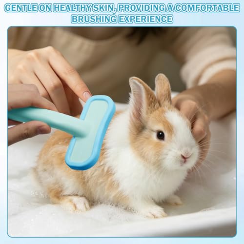 1Pcs Rabbit Bunny Soft Brush, Practical Brush for Rabbits Grooming, Soft Silicone Small Animal Massage Comb, Bunny Grooming Kit Supplies Suitable for Cats Puppies & Other Pets(Blue) - color: 1pc-blue