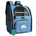 PetAmi Dog Backpack Carrier Airline Approved Cat Pet Puppy Bag, Light Blue | Ideal for Small Medium Large Pet up to 18 lb, 2 Side Entry Structured No-Collapse Frame, Ventilated Bookbag for Hiking Travel - color: Light Blue