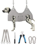 Kkiimatt Dog Grooming Hammock,XX-Large Hammock for Nail Trim, Hanging Harness for Nail Trimming,Dog Sling Restraint Holder for Pet Grooming Suspension Hanger with Thick Fabric Neck Support - size: XXL (120 LB Max) Silver Grey 16-27in
