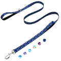 Double Handle Dog Leash 5 Foot with 2 Padded Handles, Heavy Duty Nylon Dog Leash with Traffic Control Handles,Walking Training Lead, Deep Blue Shark - color: Deep Blue Shark, size: 1 in x 5 ft