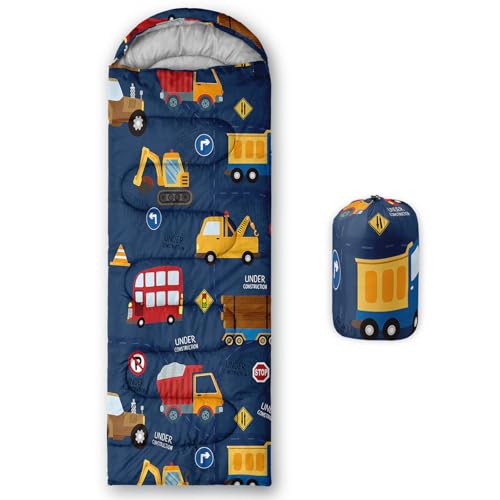 QOOMO Camping Sleeping Bags,3 Season Warm & Cool Weather,Lightweight,Waterproof Sleeping Bags for Adults & Kids,Traveling,and Outdoors,Camping Gear Equipment - color: Construction 9