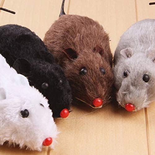 Mangdunt 6 Pack Wind Up Racing Mice, Realistic Looking Mice, Each Measures 4-1/2" Long
