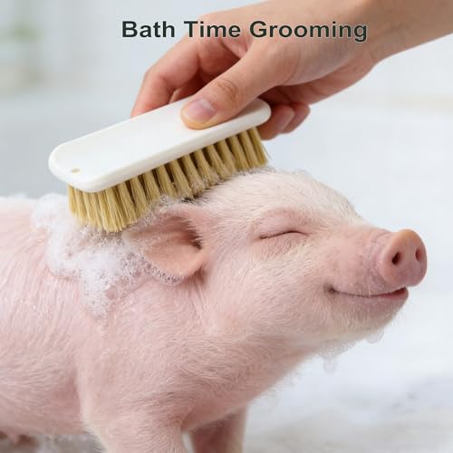 2 Pack Pig Scratch Brush for Mini Pigs, Self-Grooming Brush for Fence or Tree, Pig Enrichment Scratch Post, Outdoor Pet Grooming Tool