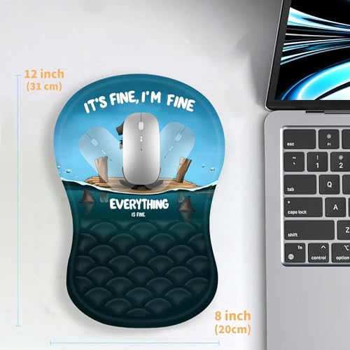 Ergonomic Mouse Pad Wrist Support with Massage Design,Funny Dog Wrist Rest Pain Relief Mousepad with Memory Foam,Mousepad for Wireless Mouse - color: D-01