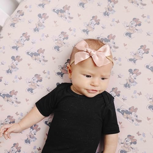 Premium Fitted Knit Crib Sheet/Toddler Sheet Minnie Mouse by Copper Pearl - color: Minnie Mouse