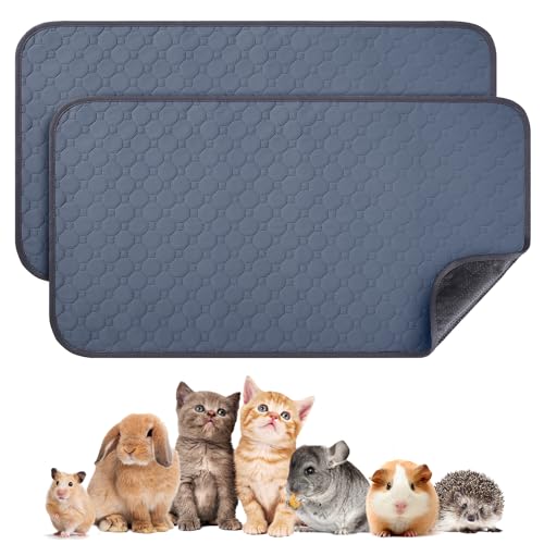 2 Pack 48" x 24" Guinea Pig Cage Liner, Washable Reusable Bedding, Waterproof Absorbent Pee Pad Non-Slip Mat for Small Animals, Rabbit, Hamster, Rat, Chinchilla - size: 48"*24"