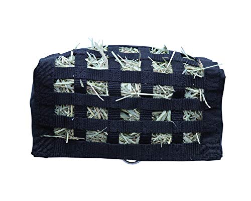 Rabbit & Guinea Pig Hay Bag Feeder with Super Tough Bottom® Design | Small 10.5" x 9" x 5" Hay Feeder | Organized Feeding | Made in USA Design (Black, Small 10.5" x 9" x 5") - color: Black