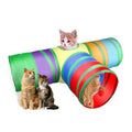 Cat Tunnel, Collapsible Tube with 1 Play Ball Kitty Toys, 3 Ways Cat Tunnels for Indoor Cats, Puppy, Kitty, Kitten, Rabbit (Rainbow) - color: T Shape Rainbow