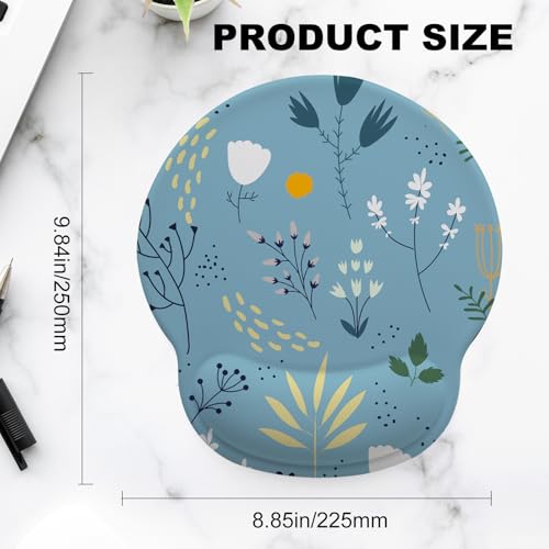 Flowers Mouse Pad with Gel Wrist Support, Smooth Surface Ergonomic Mouse pad, Non-Slip Pain Relief Desk Mat for Gaming, Work & Office Desktop 2 - color: Flowers 2