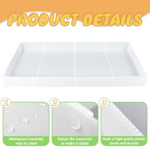 Wenqik 2 Pcs Guinea Pig Cage Liner Corrugated Plastic Cage Liner Base 2 x 4 Panel Size Guinea Pig Cage Bottom for Small Animals Hedgehogs Rabbits Cages Tray, 55 x 27 Inch(White) - color: White