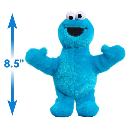 Sesame Street Friends 8-inch Cookie Monster Plush Stuffed Animal, Recycled Filling, Kids Toys for Ages 18 Month by Just Play