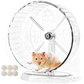 Silent Hamster Exercise Wheel,9.5 Inch Quiet Spinner Syrian Hamster Running Wheel,Silent Wheels with Anti-Skid & Adjustable Stand for Gerbils, Rats, or Other Small Pets,Transparent - size: 9.5 inch