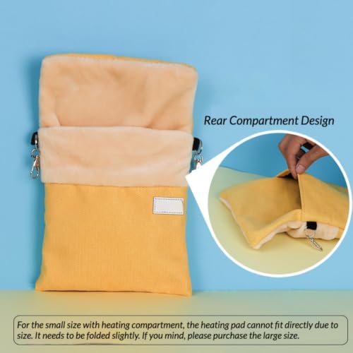 Hanging Sugar Glider Pouch Warm Hammock Pet Sleeping Bag (Brown,Medium) | Back-slant design fits cages perfectly. Features a rear pocket for heating pads. Soft, cozy plush lining for rat squirrel - color: Brown, size: Medium