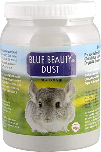 Lixit Blue Beauty® Chinchilla Dust Powder - Dry Bath Grooming Dust for Hamsters, Gerbil, Degus, and Small Animals - Made in the USA (3 Pound) - size: 3 Pound