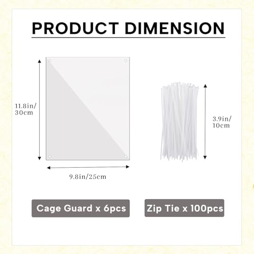 KEYIDE 12 Pcs Urine Guard for Rabbit, Guinea Pig, Ferret Transparent 12'' x 10'' Plastic Sided Liner Cage Accessories Prevent Scatter