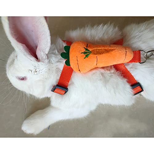 Rabbit Harness and Leash Set Adjustable for Small Animals Ferrets Piggies Hedgehogs Outdoor Walking Cute Decorations Rabbit Harness Leash - size: Strawberry-M