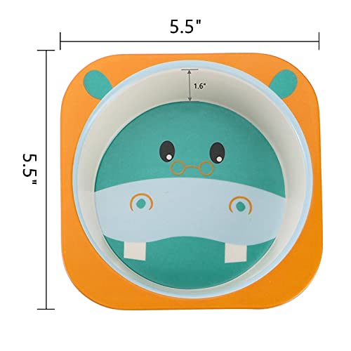 6 Pack 10 Oz Small Bowls, Durable Cartoon Bowls for Children, BPA Free Cute Snack Bowl, Square Dinner Tableware for Serving Soup, Cereal, Pasta, Ice Cream, Dishwasher Safe