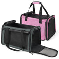YUDODO 2 Packs 25 lbs Soft Sided Pet Carrier for Large Cat & Small Dog | Airline Approved, Lightproof Breathable Design, Side Pockets, Durable Mesh, Foldable and Portable, Pink+Grey Green - color: Pink*1+Grey Green*1
