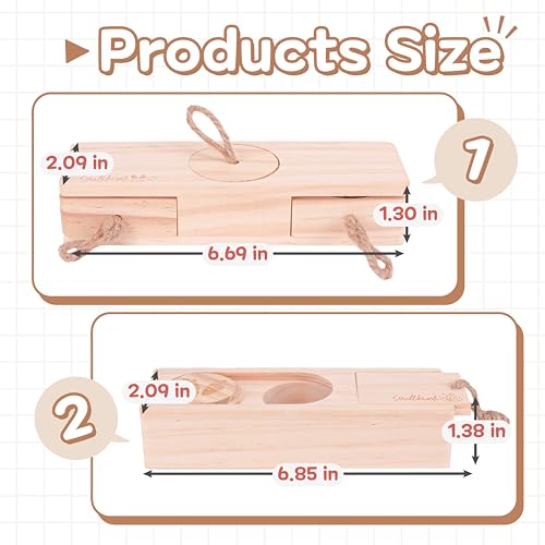 SoulThink® Advanced Interactive Wooden Pet Rabbit Toys - Sniff n' Snack Bunny Chew Toys for Rabbit Treats, Suited for Chinchilla Foraging, Guinea Pigs Boredom, and Hamster Enrichment (2 Set) - style: Sniff n' Snack - Advanced