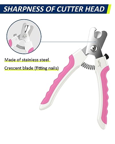Dog Nail Clippers U10.1, Dog Nail Trimmer Large Breed with Quick Sensor, Razor Sharp Blade Professional Pet Nail Clipper with Safety Guard and Nail File, Rose Pink - color: #11 Rose Pink